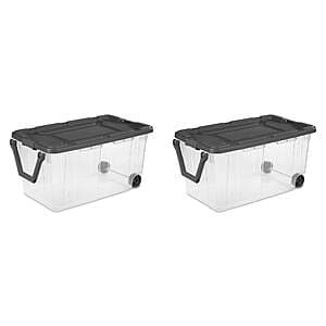 2-Count Sterilite 40-Gallon Wheeled Industrial Plastic Tote (Various Colors) $37.95 + Free Shipping