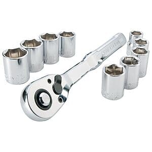 10-Pc. Craftsman 3/8" Drive Polished Chrome Mechanics Tool Set (Metric) $15