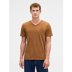 Gap Men's Everyday Soft V-Neck Tee (Ginger or Rose) $4.25 + Free S&H