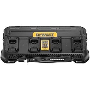 DEWALT DCB1404 black battery charger unit with multi-voltage compatibility for 12V, 20V, and 60V systems.
