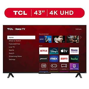 Walmart+ Members: 43” TCL Class S4 4K UHD HDR Smart Roku TV $138 + Free Shipping