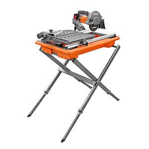 Factory Blemished: RIDGID 9 Amp Corded 7" Wet Tile Saw w/ Stand $190 + Free S&H