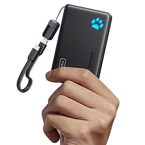 INIU 10000mAh 45W PD USB-C Power Bank Portable Charger w/ USB-C Lanyard (Black) $10.20