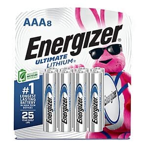 8-Ct Energizer Ultimate Lithium AAA Batteries $11.40 w/ S&S