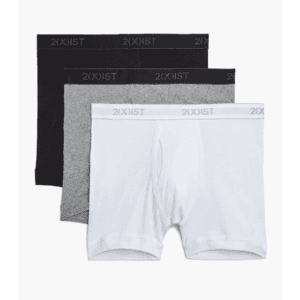 2(X)IST Men's 3-pk 100% Cotton Essential Boxer Briefs (White/Black/Grey) $10 + Free Shipping