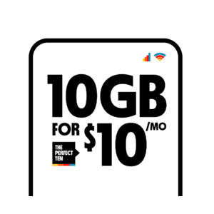 6-Month Smartless Mobile: The Perfect Ten: Unlimited Talk/Text + 10GB Data $10/Month via T-Mobile 5G Network