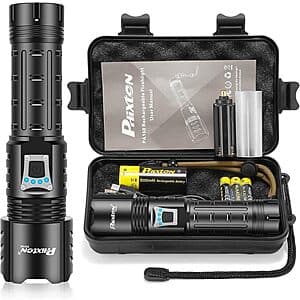 Prime: PHIXTON PA160 100K Lumen Rechargeable LED Flashlight w/ 6000 mAh Battery $8.90 + Free S&H
