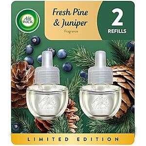 2-Ct. 0.67-oz. Air Wick Plug-in Scented Oil Refills ( Fresh Pine & Juniper) $2.50 w/ Subscribe & Save