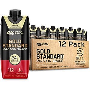 12-Ct 11-Oz Optimum Nutrition Gold Standard Protein Shake (Vanilla) $15.90 w/ S&S