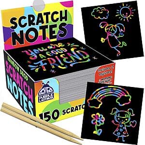 150-Count Purple Ladybug Scratch Art Mini Notes (Rainbow) $7 & More