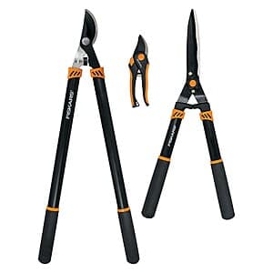 Select Locations: 3-Pc Fiskars Lopper and Pruner Garden Tree & Shrub Care Tool Set $24.50 + Free Store Pickup