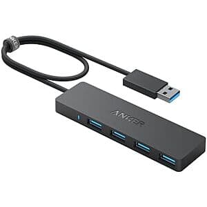 Anker 4-Port Ultra Slim USB 3.0 Hub w/ 2' Extended USB-A Cable (Black) $8