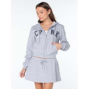 Celebrity Pink women's zip-up fleece hoodie in signature style, available in 2 color options.
