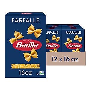 12-Pack 16-Oz Barilla Pasta (Farfalle) $9.35 w/ Subscribe & Save