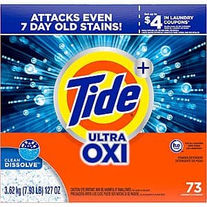 127-Oz Tide Plus Ultra Oxi Powder Laundry Detergent $15.35