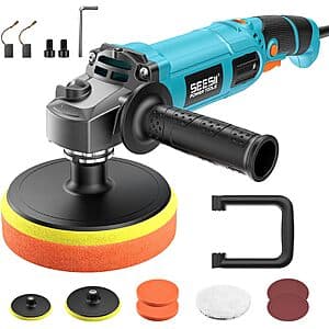 Seesii 6/7" Variable Speed Corded Rotary Car Buffer Polisher Kit $29.70 + Free S&H