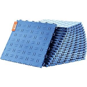25-Pack VEVOR 12" x 12" Textured Non-Slip Garage Floor Tiles (Blue) $30.90