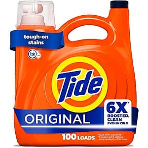 125-Oz Tide Liquid Laundry Detergent (Original) 4 for $38.45 (after $15 Rebate) + Free S&H