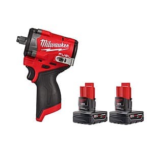 Milwaukee M12 Fuel 12V Stubby 1/2" Impact Wrench w/ 2-Pack 3.0Ah Battery Pack $159 + Free Shipping