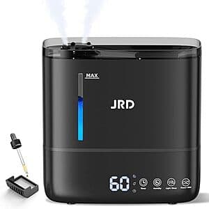 4L JRD Ultrasonic Cool Mist Humidifier w/ Remote, Nightlight & Aroma Diffuser $20