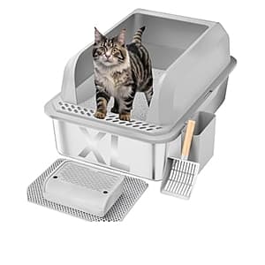 XL Stainless Steel Cat Litter Box (23" x 16" x 11"; Gray) $31 + Free Shipping w/ Prime