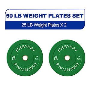 BalanceFrom 2" Olympic Weight Plates (Colored, Pair): 15-Lb $12, 25-Lb $19 & More