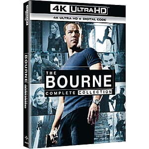 The Bourne Complete Collection (5-Films, 4K Ultra HD + Digital 4K) $27