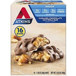 16-Pack 1.55-Oz Atkins Snack Bar (Caramel Chocolate Nut Roll) $15.95 w/ Subscribe & Save