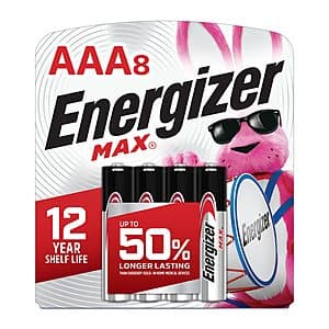 8-Count Energizer MAX AAA Alkaline Batteries $3.15