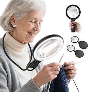 5.5" Lightswim 5X Hands-Free Magnifying Glass w/ 2-Pk 10X Pocket Magnifiers $11.95