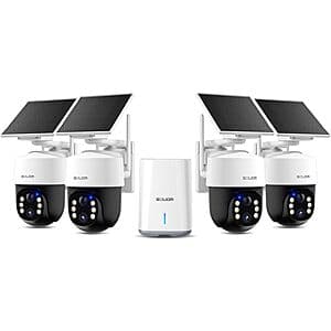 4-ct SOLIOM Solar-Powered 4K Outdoor Wireless Security Camera Kit $172.10 + Free S&H