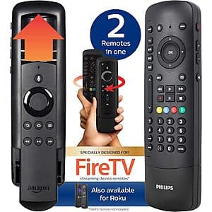 Philips Universal 4-Device FireTV Companion Remote Control w/ Slide-In Cradle $10