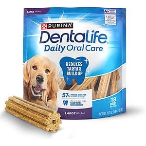 18-Count Purina DentaLife Daily Oral Care Dog Sticks (Large Chews) $5.95 w/ Subscribe & Save