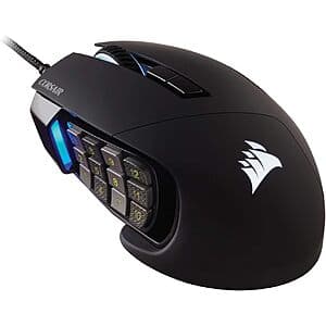 Corsair Scimitar RGB Elite MOBA/MMO 18000 DPI Optical Wired Gaming Mouse $50 + Free S&H
