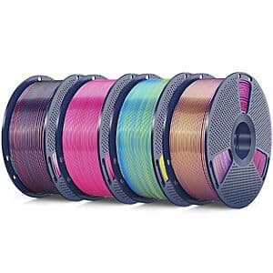 4-Pack Sunlu 4KG 1.75mm Quadruple Color Silk Filament $48 + Free Shipping