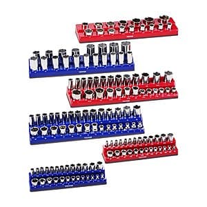 6-Pc Vevor Metric/SAE Magnetic Socket Organizers Tray Holder Set $23 + Free S&H