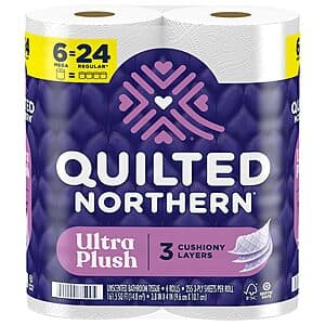 6-Ct Quilted Northern Mega Roll Toilet Paper (Ultra Plush) + $1 Amazon Credit $6.65 & More w/ Subscribe & Save