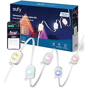 Prime Members: eufy E22 Triple-LED AI Permanent Outdoor Lights (White): 100' $130 & More + Free S/H