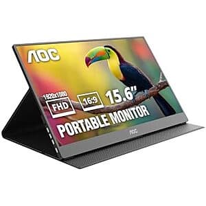 15.6" AOC 16T20 FHD 60Hz IPS Portable Monitor $50 + Free S&H