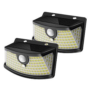 2-Pk Aootek New Solar Motion Sensor Lights (Daylight White) $9