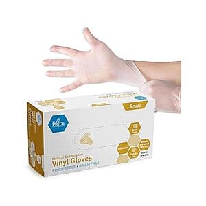 100-Count MedPride Powder-Free Vinyl Exam Gloves (Small or Medium) $4 + Free Shipping w/ Prime