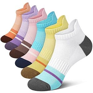 6-Pairs Gonii Women's Ultra-Thin Lightweight No-Show Ankle Socks (Various) from $6.60