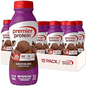 12-Pack 11.5-Oz Premier Protein Shake (Chocolate) $18.75 w/ S&S & More