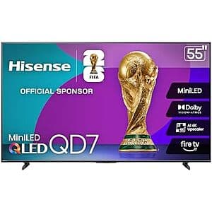 55" Hisense QD7QF Series 4K QLED MiniLED TV $300 + Free S&H