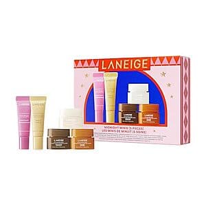 5-Piece LANEIGE Midnight Minis Lip Glowy Balm and Lip Sleeping Mask Gift Set $14 w/ Subscribe & Save
