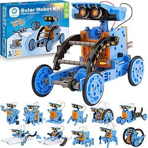 197-Piece Sillbird Science Solar Robot Building Kit (Blue) $15