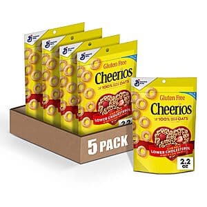 5-Pack 2.2-Oz Cheerios Whole Grain Oats Breakfast Cereal Pouches $2.45 w/ Subscribe & Save