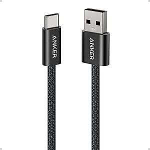 3.3' Anker Zolo USB A to USB C CarPlay Cable (Black) $7