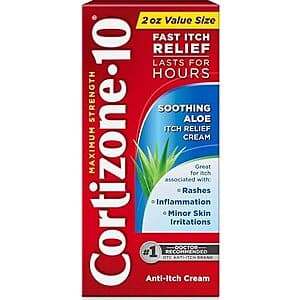 Select Accts: 2-Oz Cortizone-10 Maximum Strength Soothing Aloe Itch Relief Cream $4.40 w/ S&S
