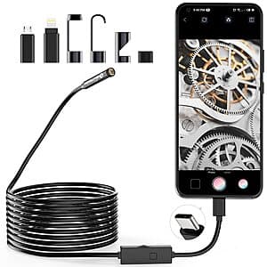 Lightswim 1920P 16.5' Type-C Semi-Rigid Endoscope Borescope Camera for Smartphones $10.45